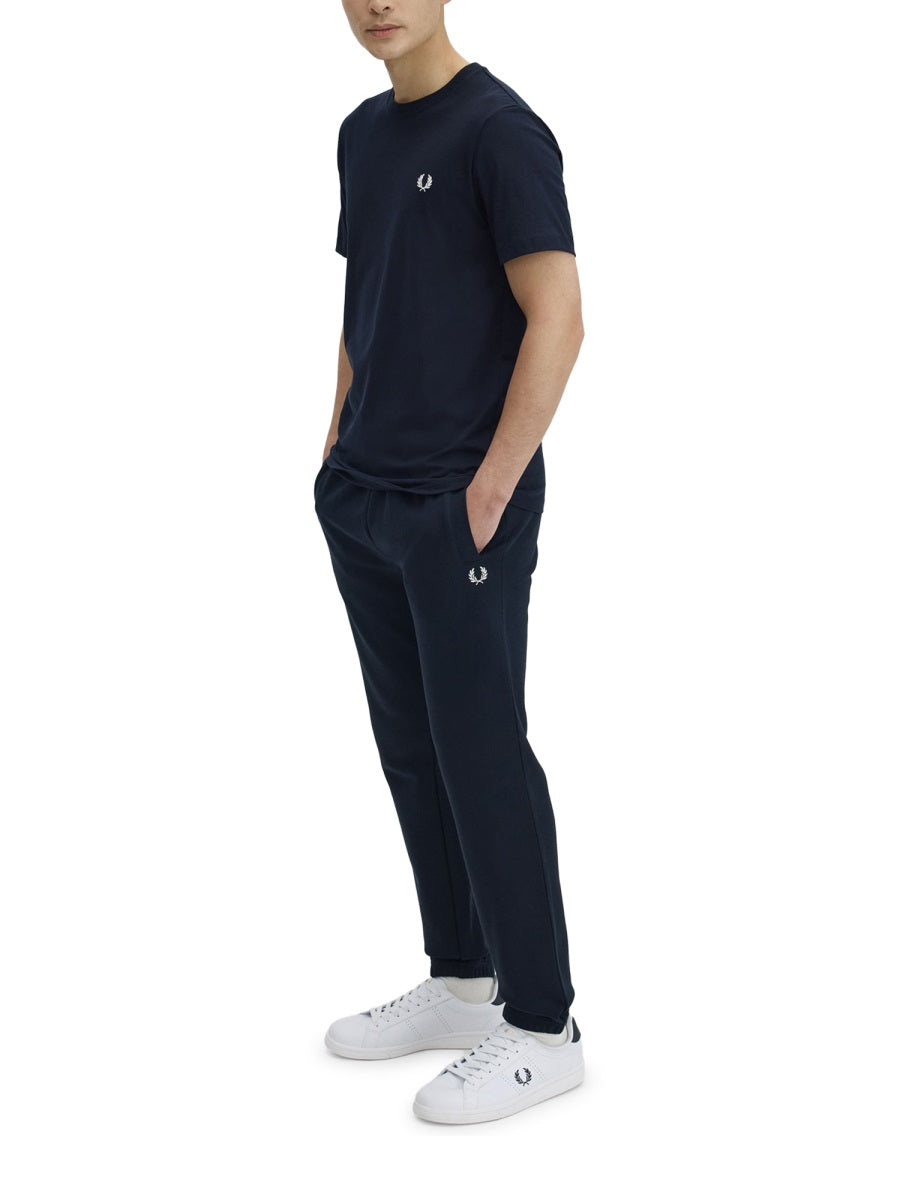 Fred Perry Embroidered Laurel Wreath Logo T-Shirt — Navy, view 3