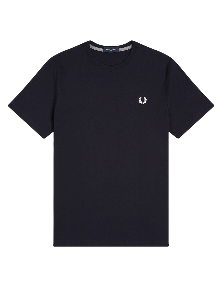 Fred Perry Embroidered Laurel Wreath Logo T-Shirt — Navy, view 4