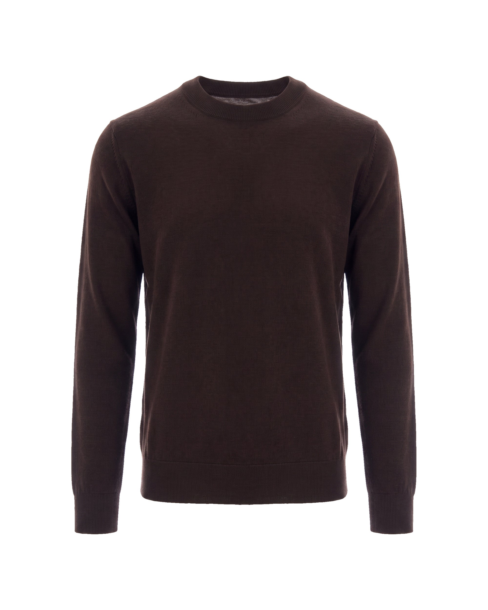 Paolo Pecora Wool-Silk-Cashmere Blend Crewneck Sweater — Brown by Paolo Pecora