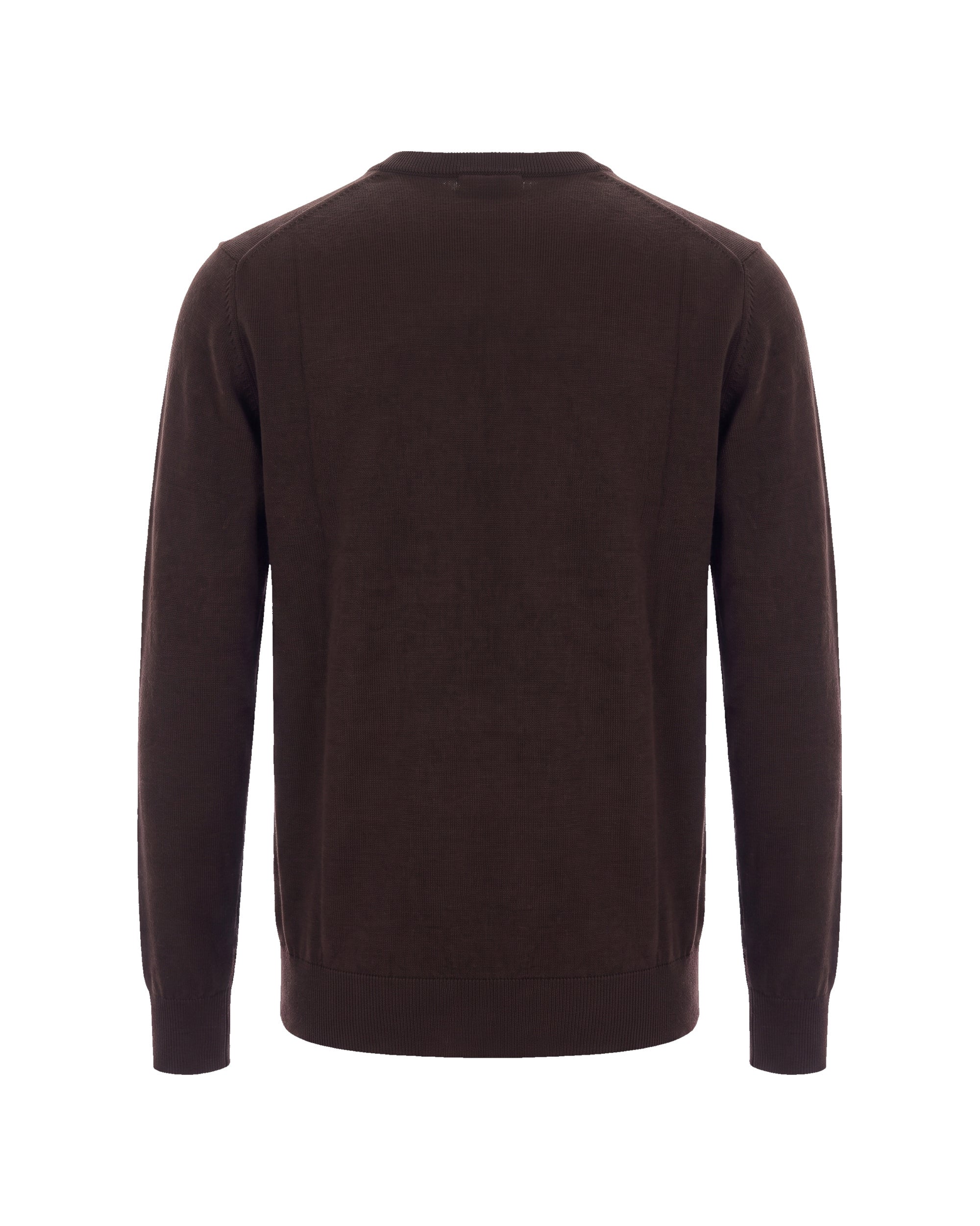 Paolo Pecora Wool-Silk-Cashmere Blend Crewneck Sweater — Brown, view 2