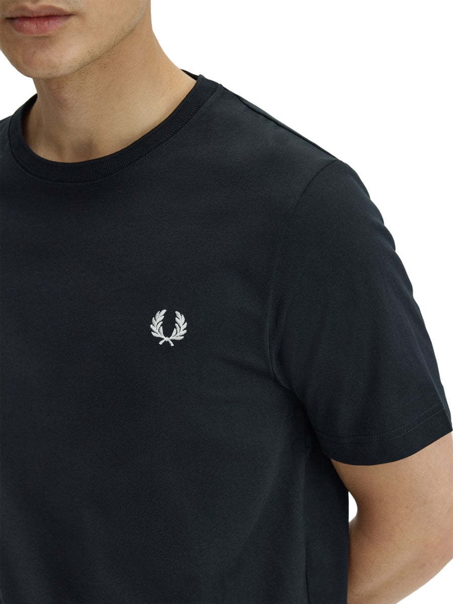 Fred Perry Logo-Embroidered Cotton T-Shirt — Black by Fred Perry