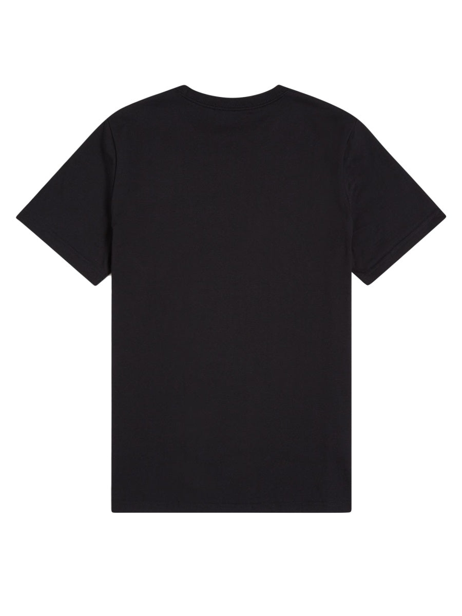 Fred Perry Logo-Embroidered Cotton T-Shirt — Black, view 5