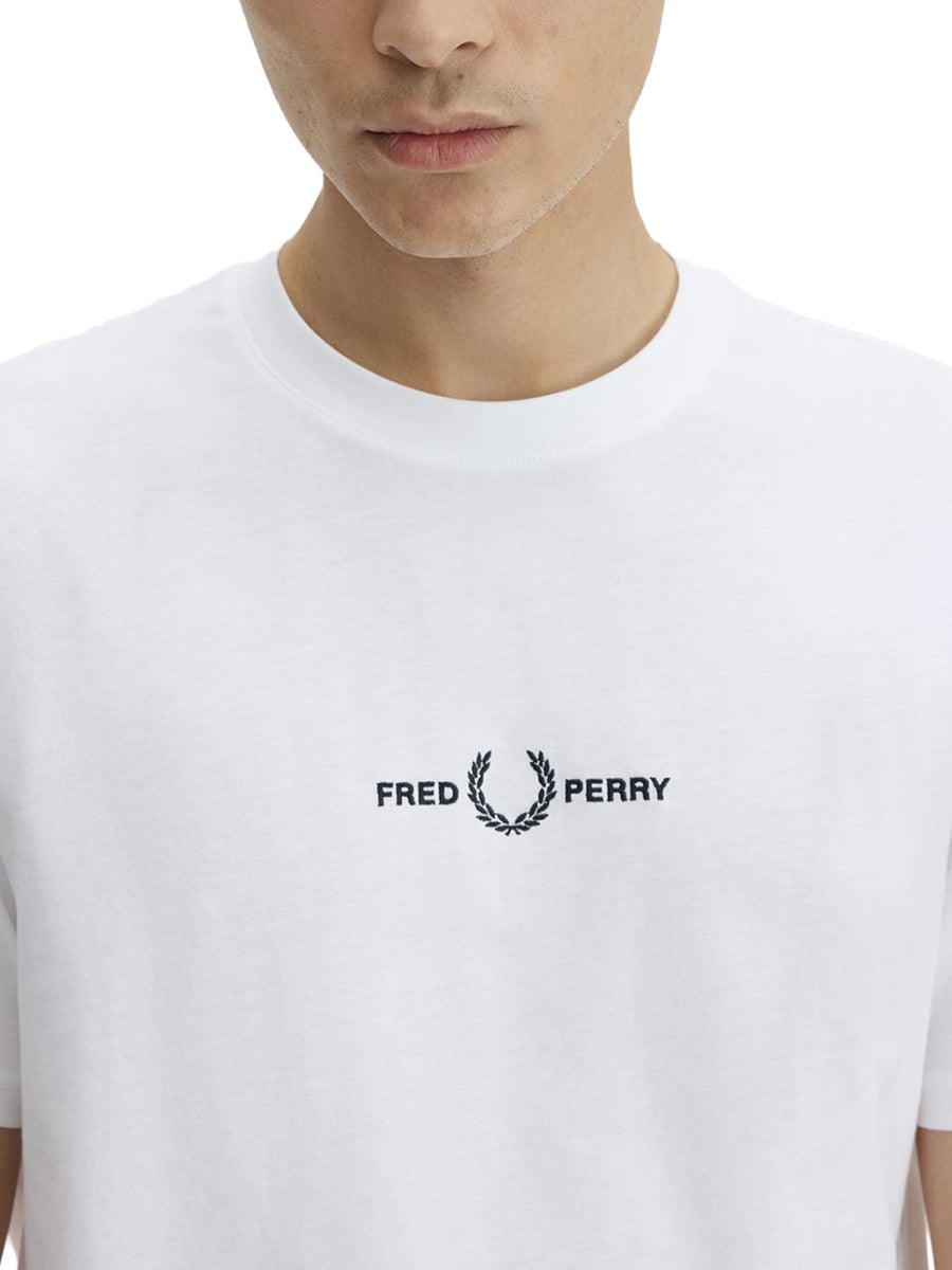 Fred Perry Embroidered Logo T-Shirt — White by Fred Perry