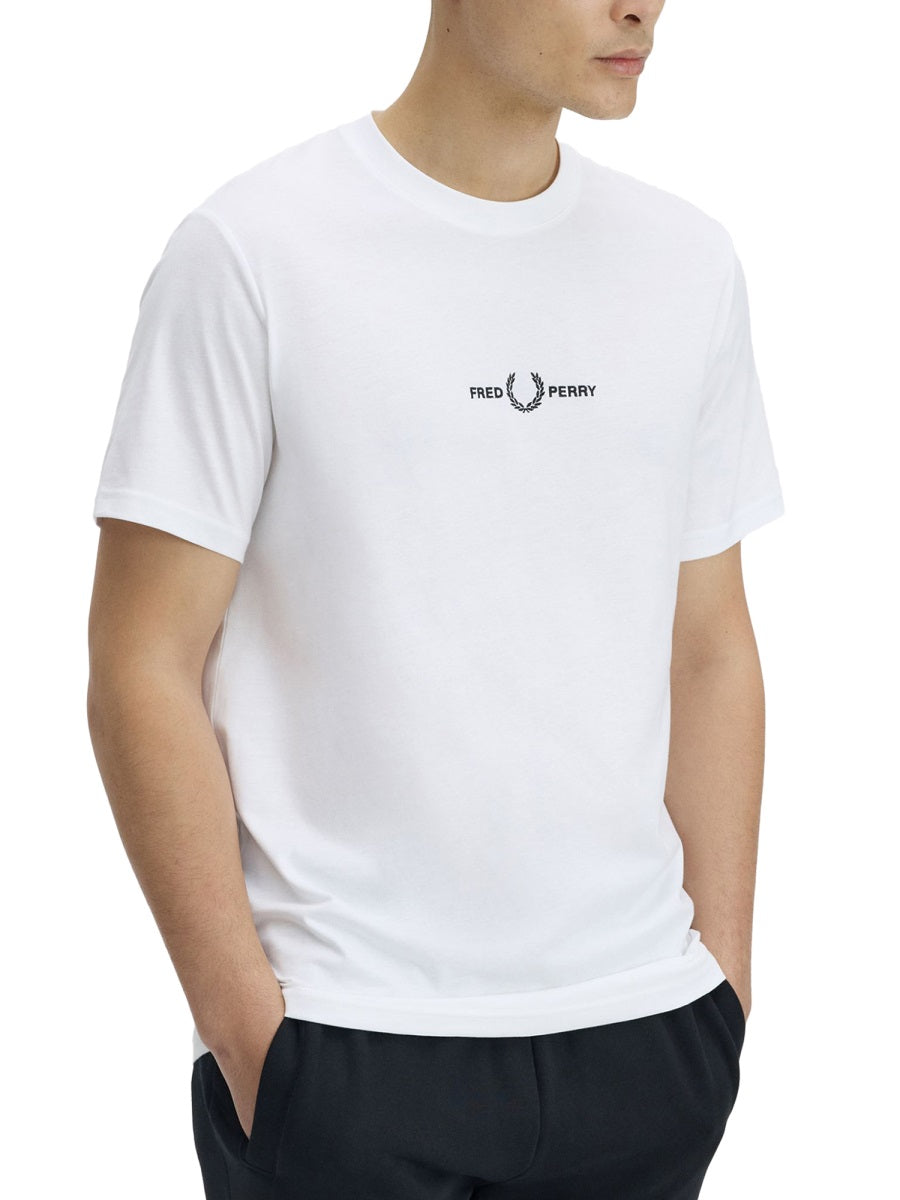 Fred Perry Embroidered Logo T-Shirt — White, view 2