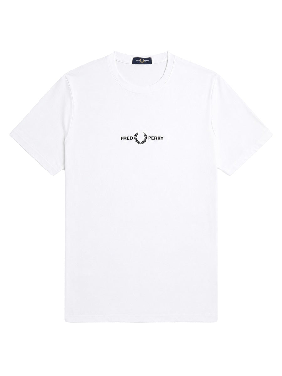 Fred Perry Embroidered Logo T-Shirt — White, view 3