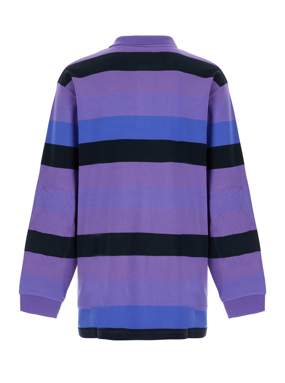 Erl Striped Rugby Long-Sleeve Knit Polo — Purple, view 2