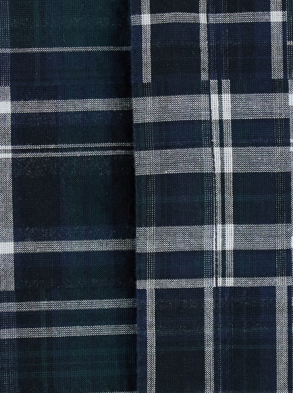 Erl Short-Sleeve Check Cotton Shirt — Black, view 3