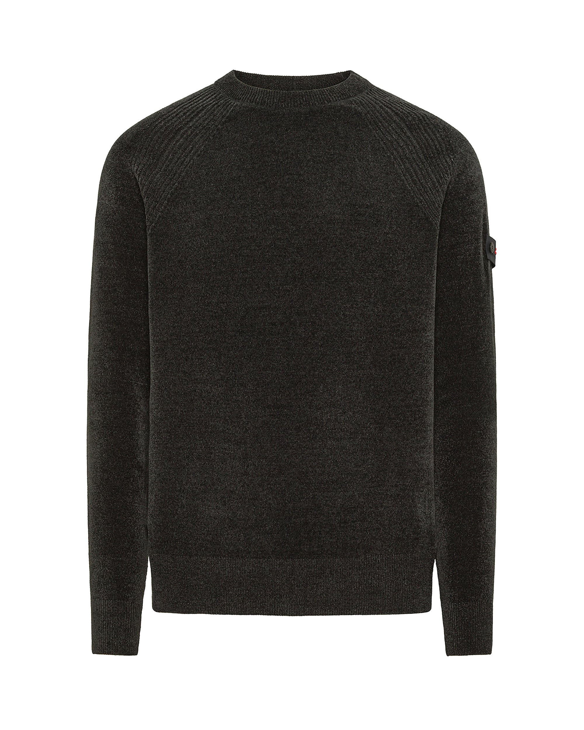 Peuterey Shaved Chenille Knit Crewneck Sweater — Gray by Peuterey