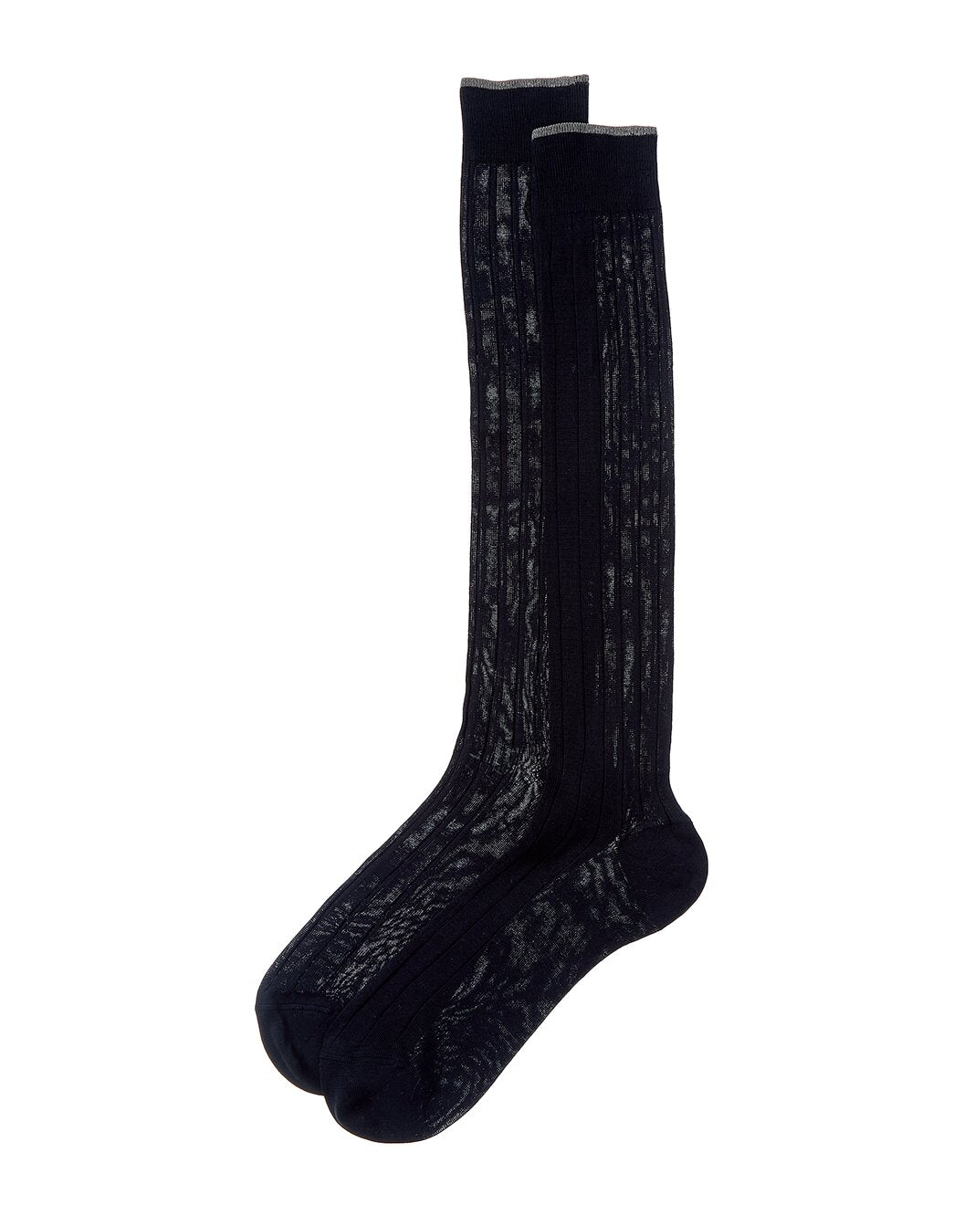 Brunello Cucinelli Mens Navy And Gray Ribbed Socks Clothing by Brunello Cucinelli