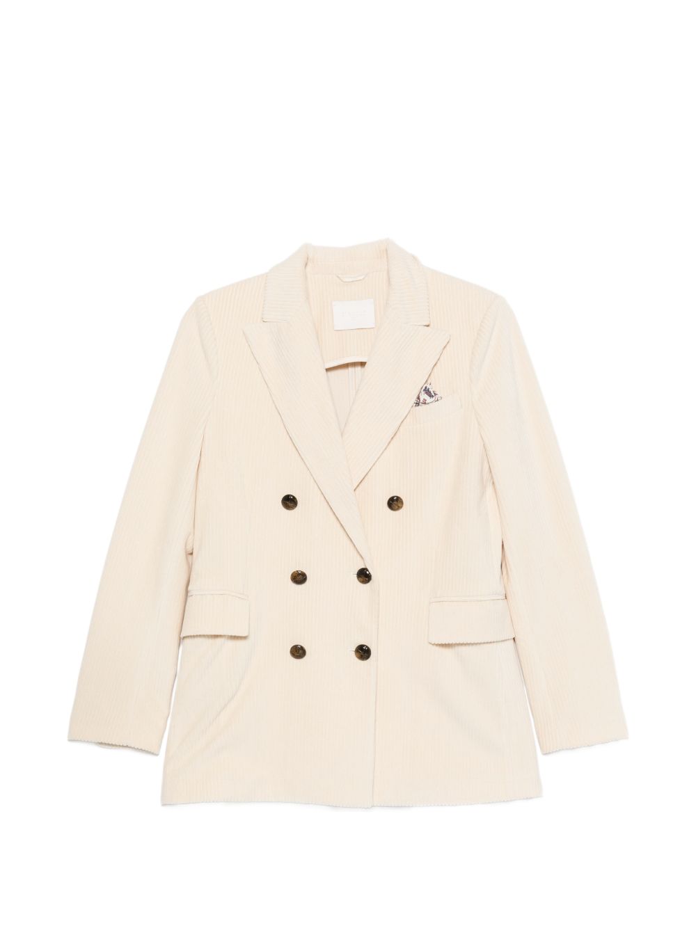 Circolo 1901 Cotton Corduroy Double-Breasted Blazer — Cream by Circolo 1901