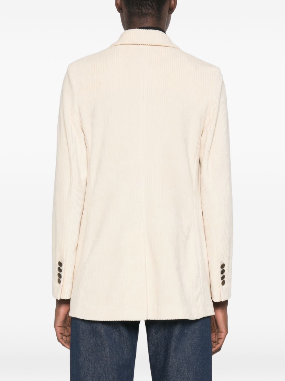 Circolo 1901 Cotton Corduroy Double-Breasted Blazer — Cream, view 3