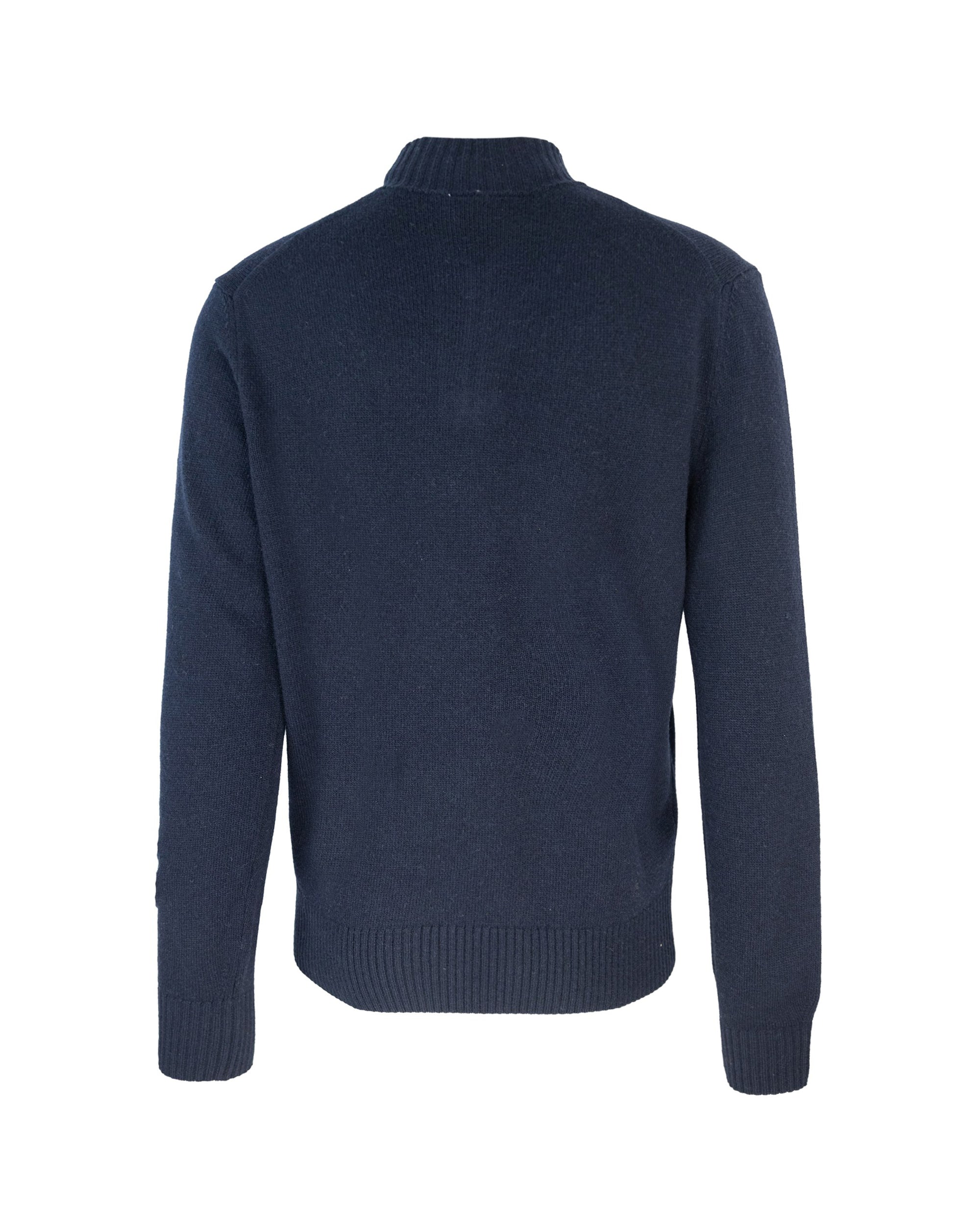 Lacoste Half-Zip Wool Sweater — Navy, view 2
