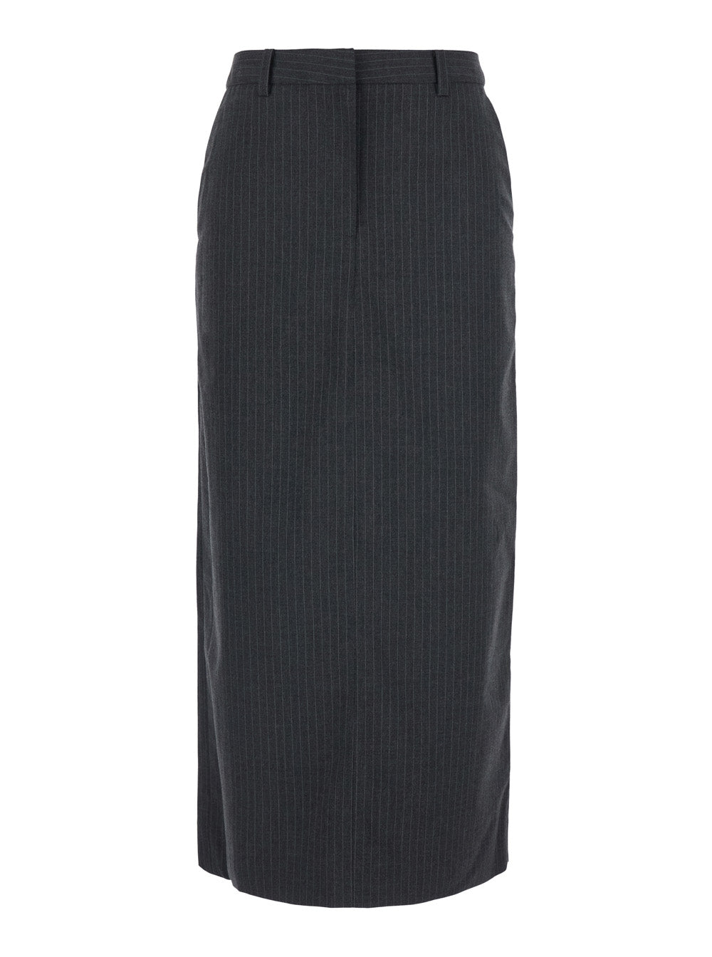 Dunst Pinstriped Tech Fabric Skirt — Grey by Dunst