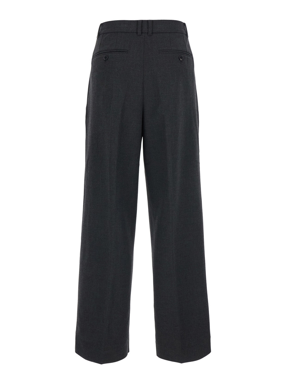 Dunst Double-Pleated Wide-Leg Trousers — Gray, view 2