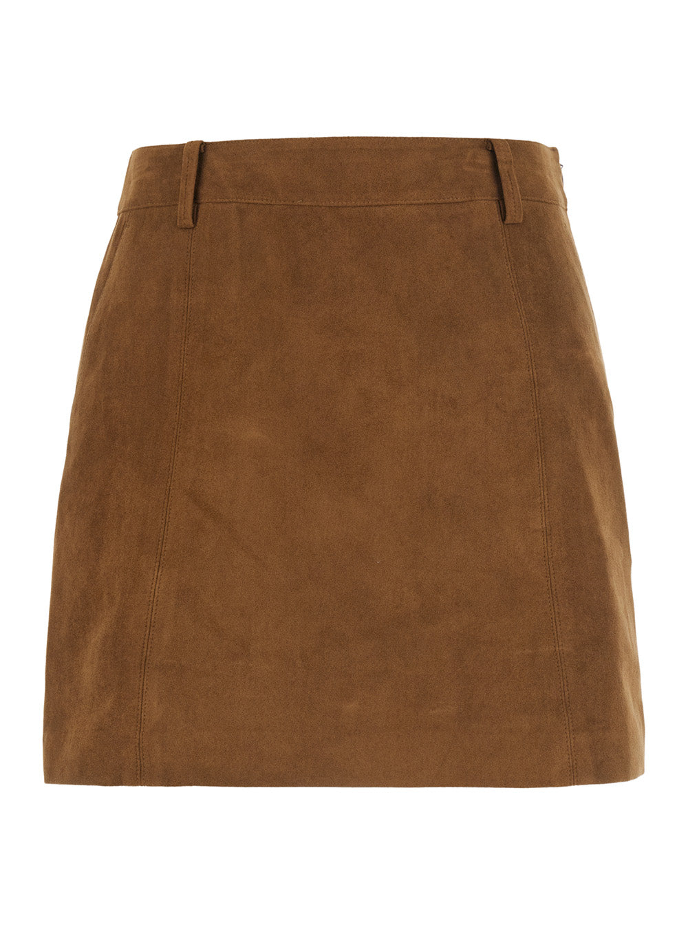 Dunst Suede-Effect Tech Mini Skirt — Brown by Dunst