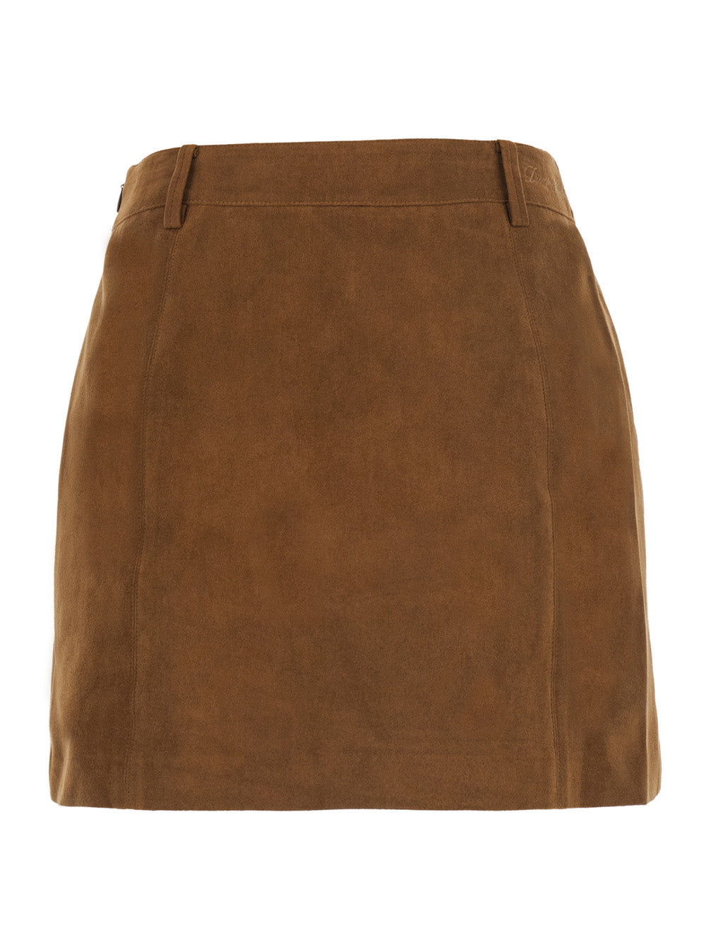 Dunst Suede-Effect Tech Mini Skirt — Brown, view 2