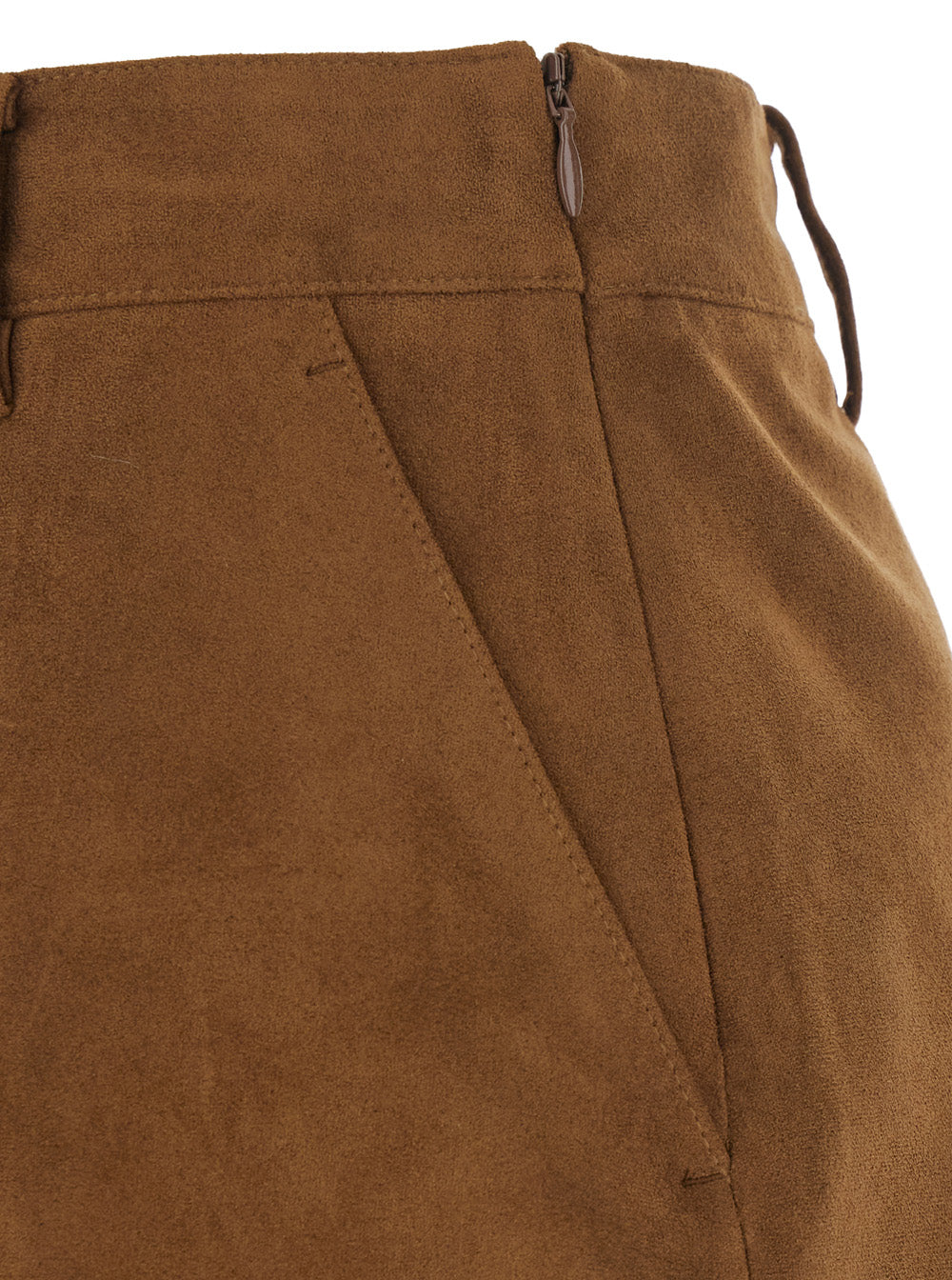 Dunst Suede-Effect Tech Mini Skirt — Brown, view 3