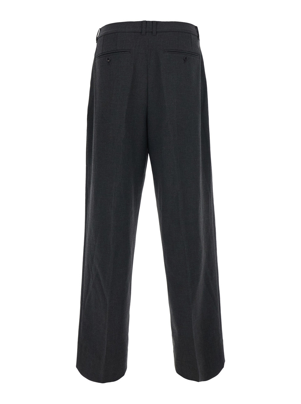 Dunst Double Pleated Wide-Leg Trousers — Gray, view 2
