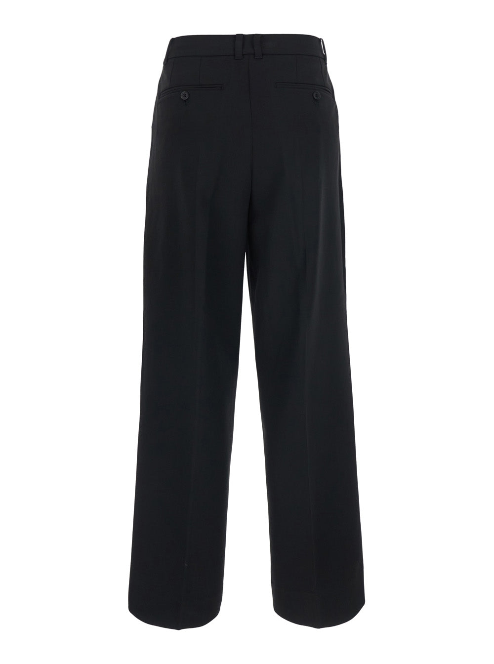 Dunst Double-Pleated Wide-Leg Trousers — Black, view 2