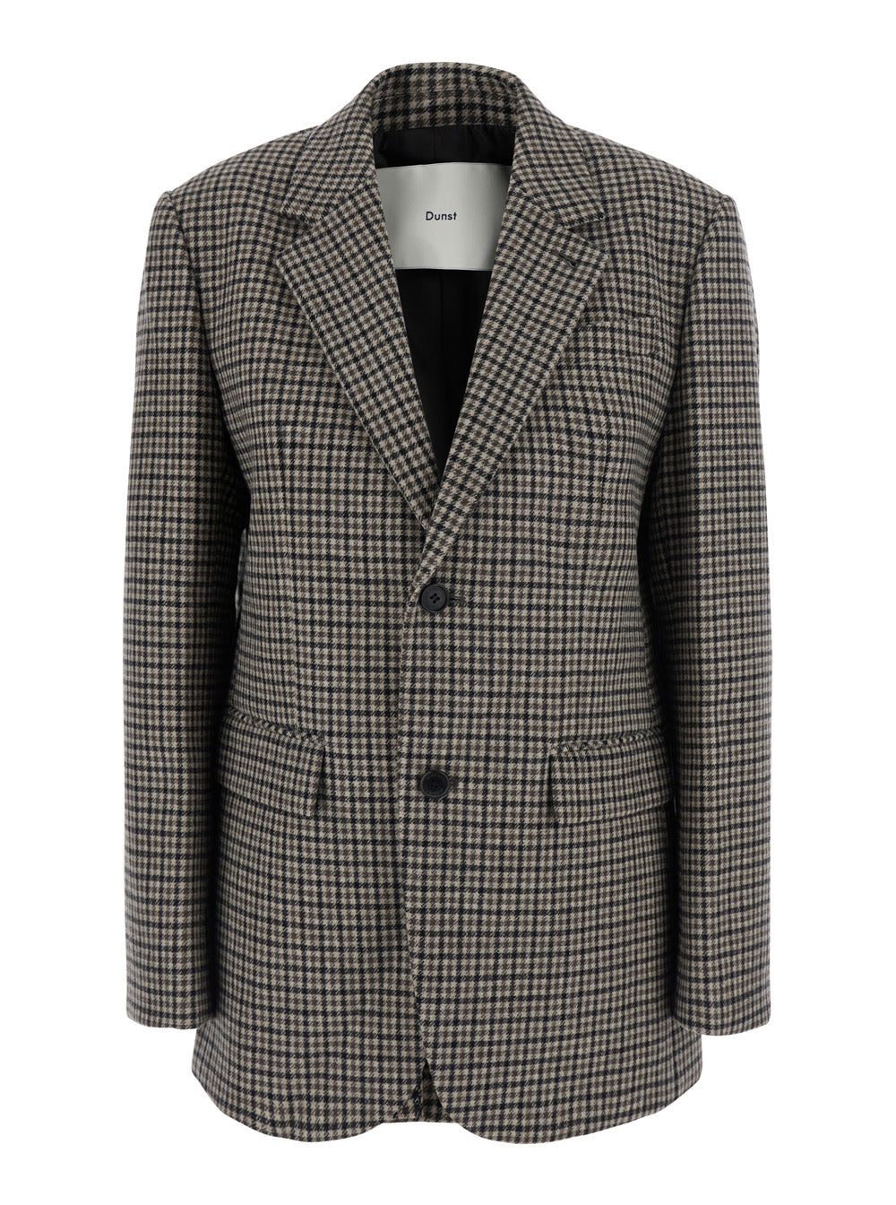 Dunst Houndstooth Wool Blazer — Beige by Dunst