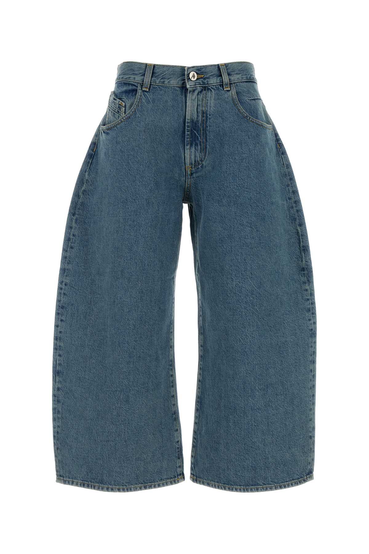 The Attico Wide-Leg Cotton Jeans — Blue by The Attico
