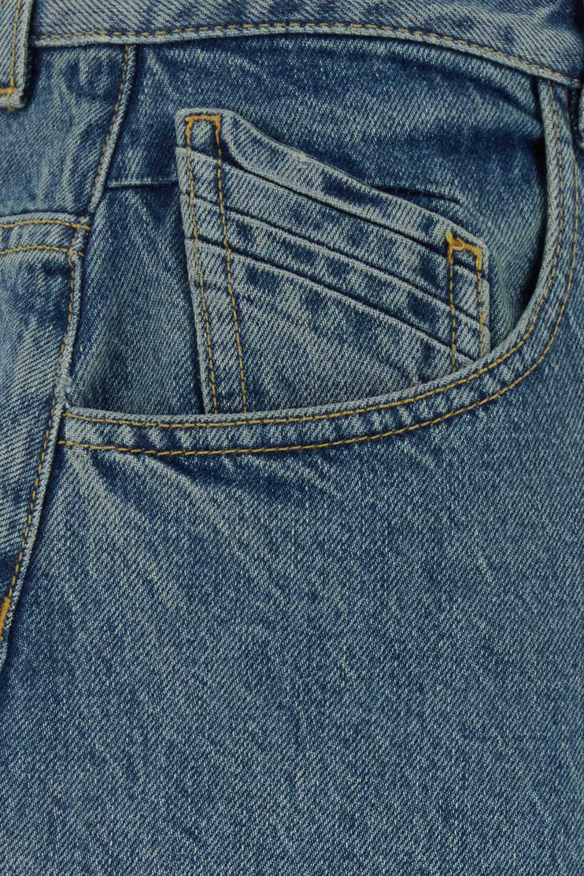 The Attico Wide-Leg Cotton Jeans — Blue, view 3