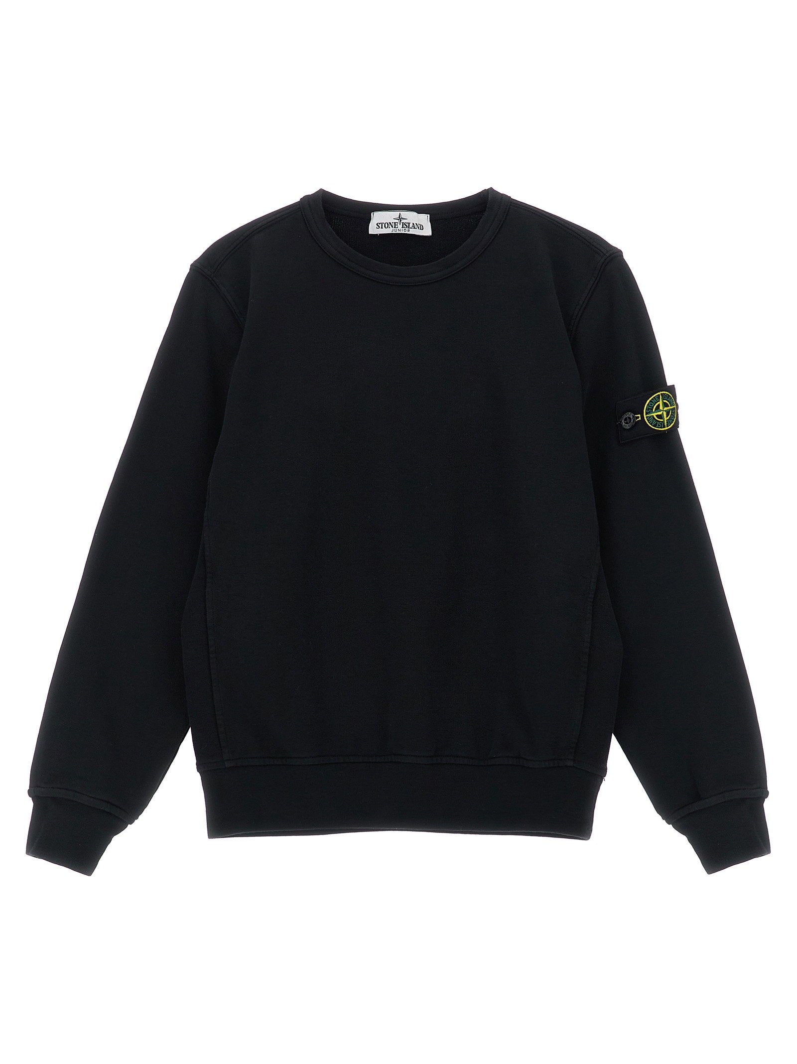 Stone Island Junior Organic Cotton Sweatshirt — Black - 6 by Stone Island Junior