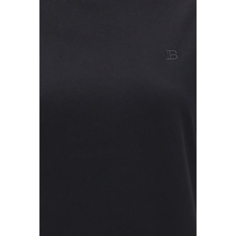 Balmain Embroidered Logo Cotton T-Shirt — Black, view 3