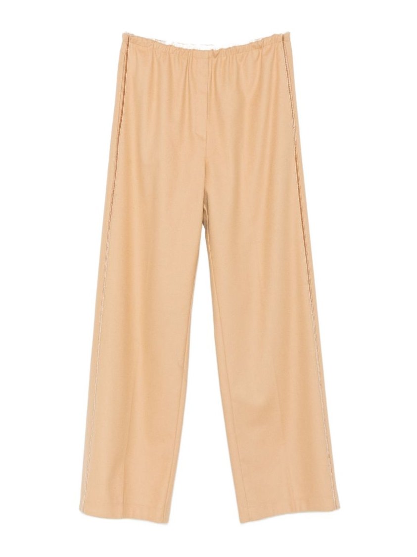 Forte Forte Wide-Leg Wool Trousers — Beige by Forte Forte