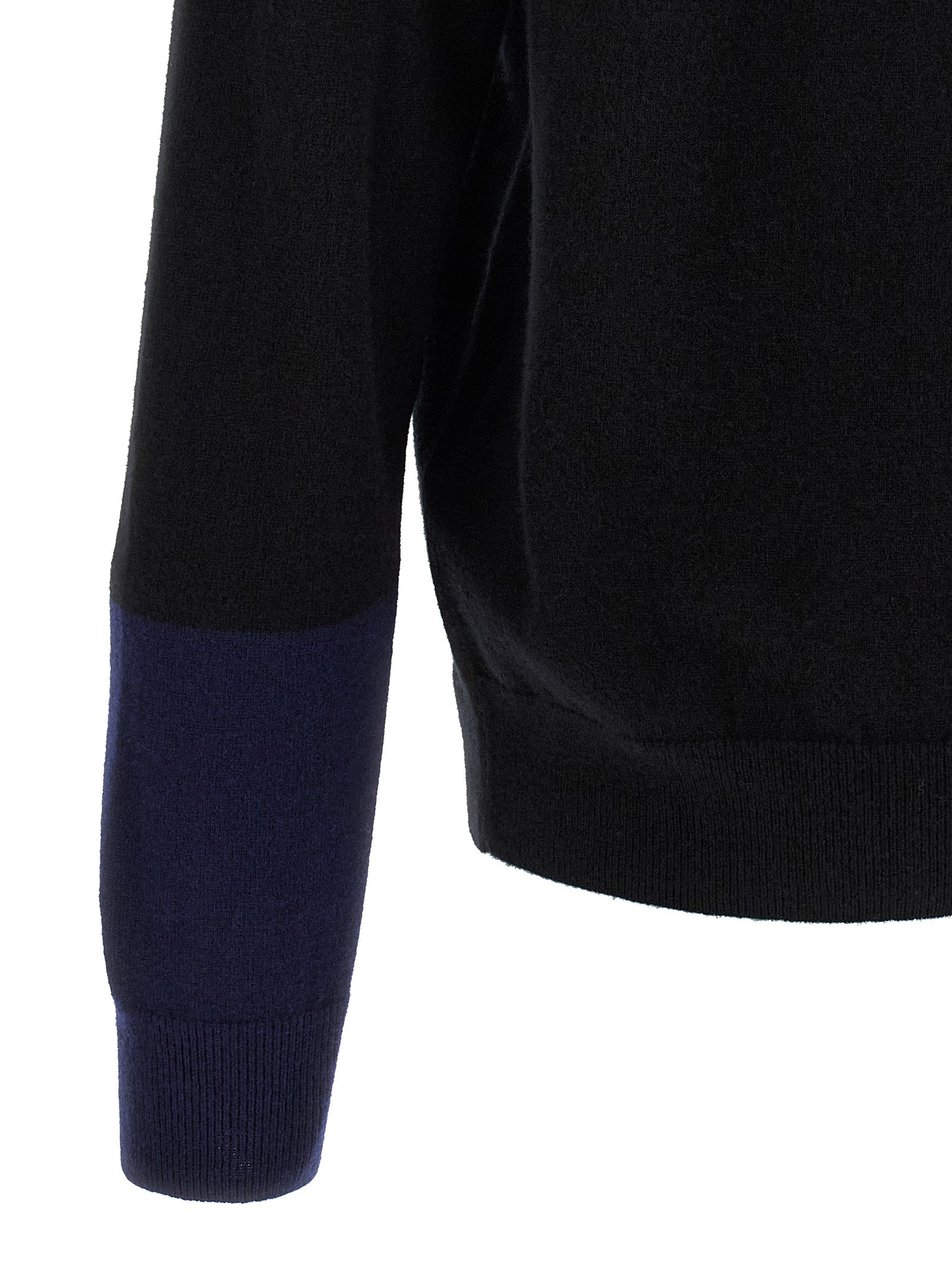 Comme des Garçons Pure Wool Color-Block Cardigan — Black, view 4