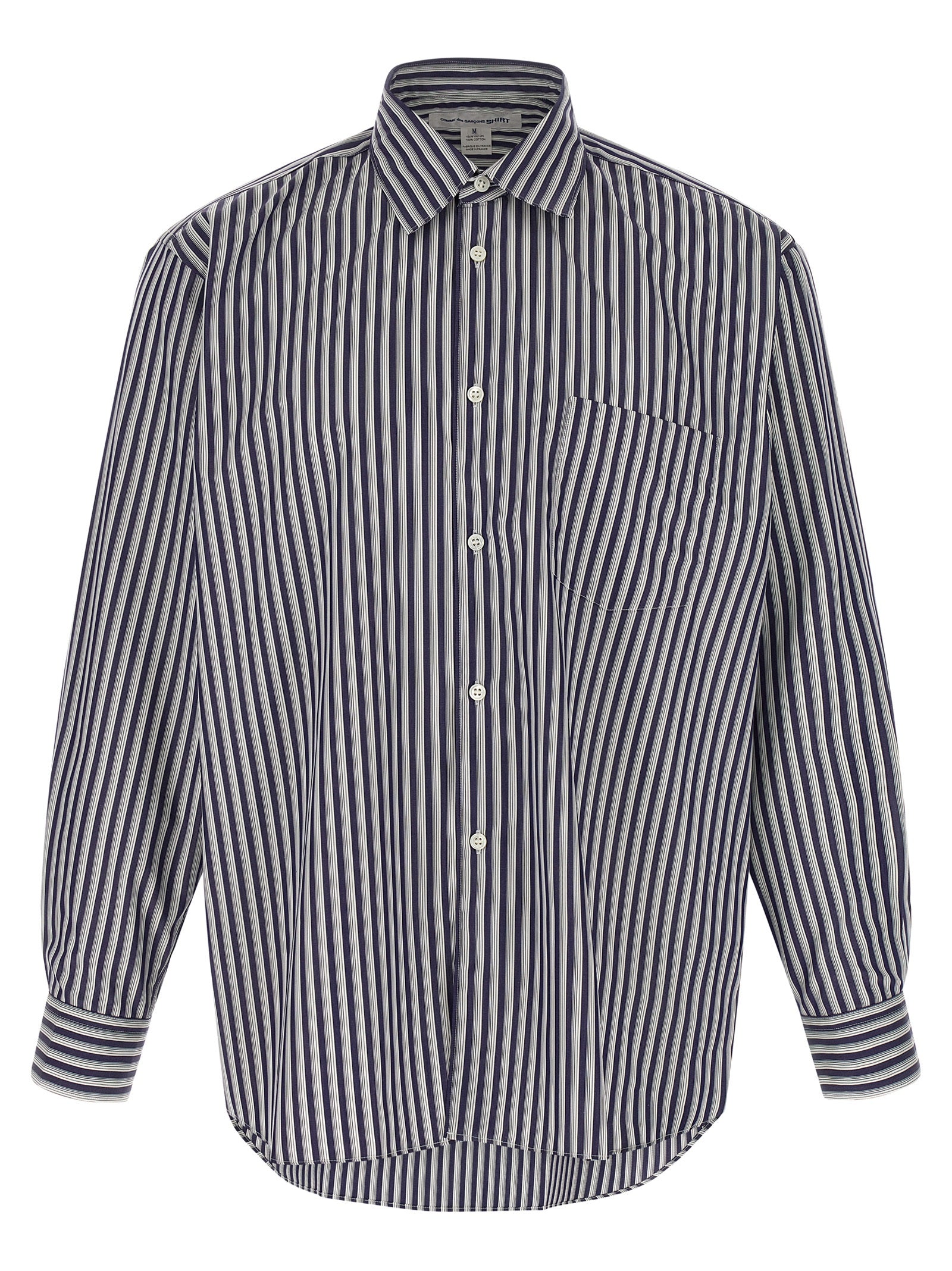 Comme des Garçons Striped Cotton Shirt — Blue by Comme Des Garcons