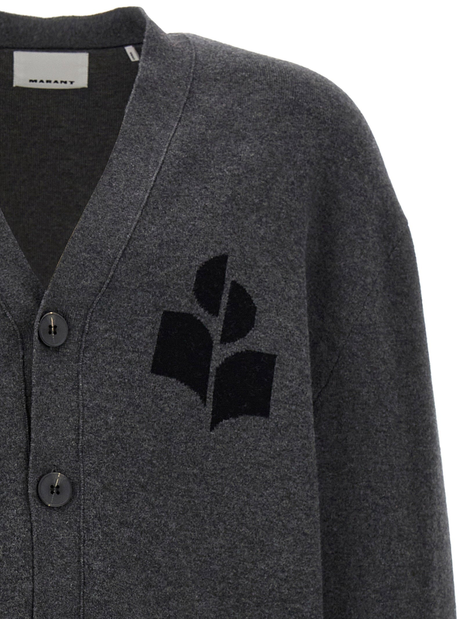 Marant Curtis Cardigan — Charcoal, view 3