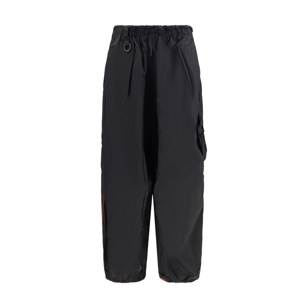 Y-3 Polyamide with Red Side Stripe Cargo Pants — Black by Y-3