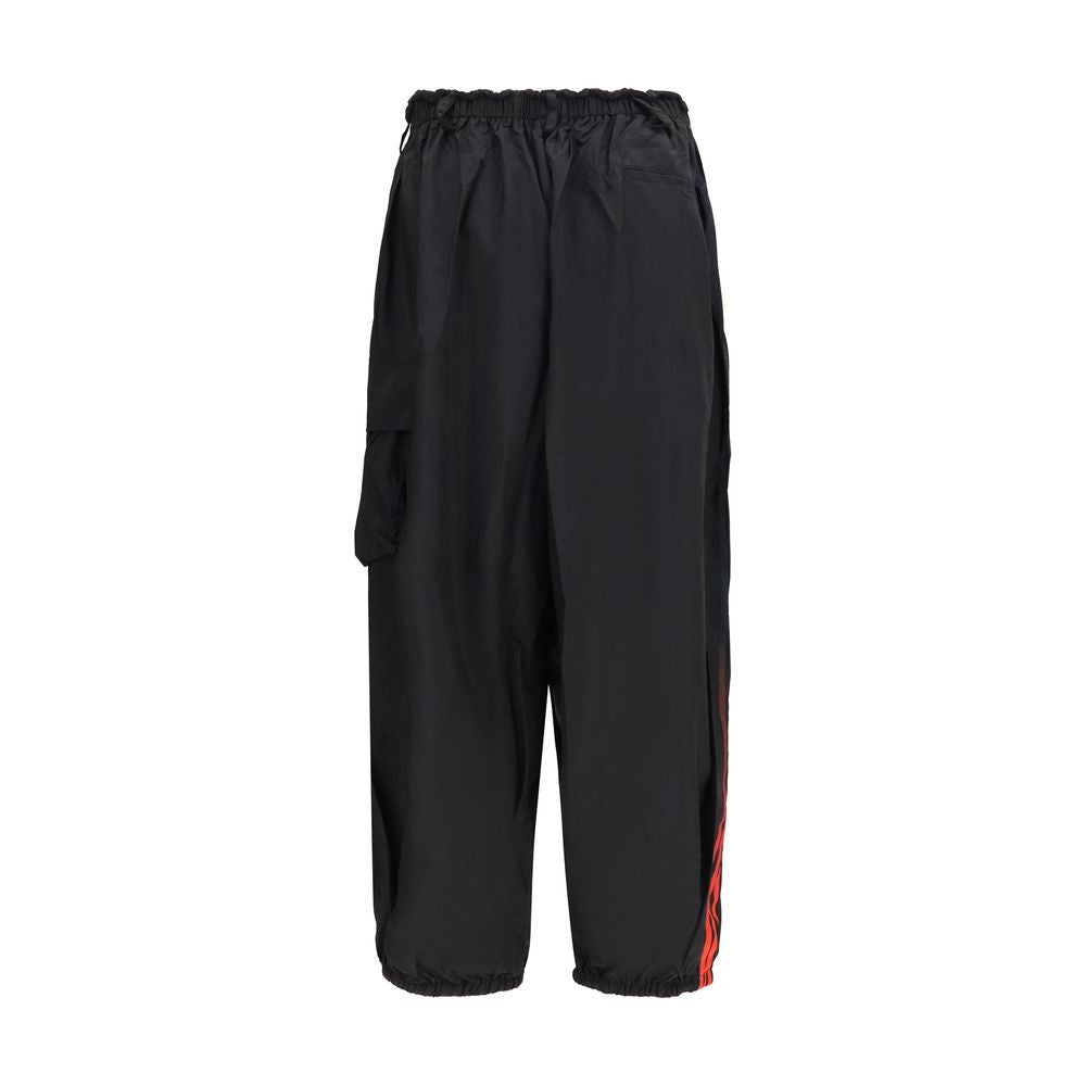 Y-3 Polyamide with Red Side Stripe Cargo Pants — Black, view 2