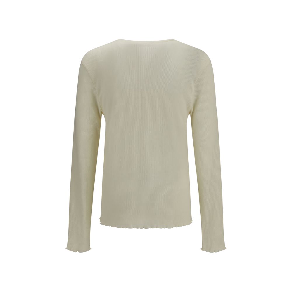 Our Legacy Ribbed Cotton-Blend Sweatshirt — Beige, view 2