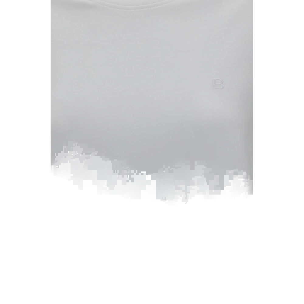 Balmain Embroidered Cotton T-Shirt — White, view 3