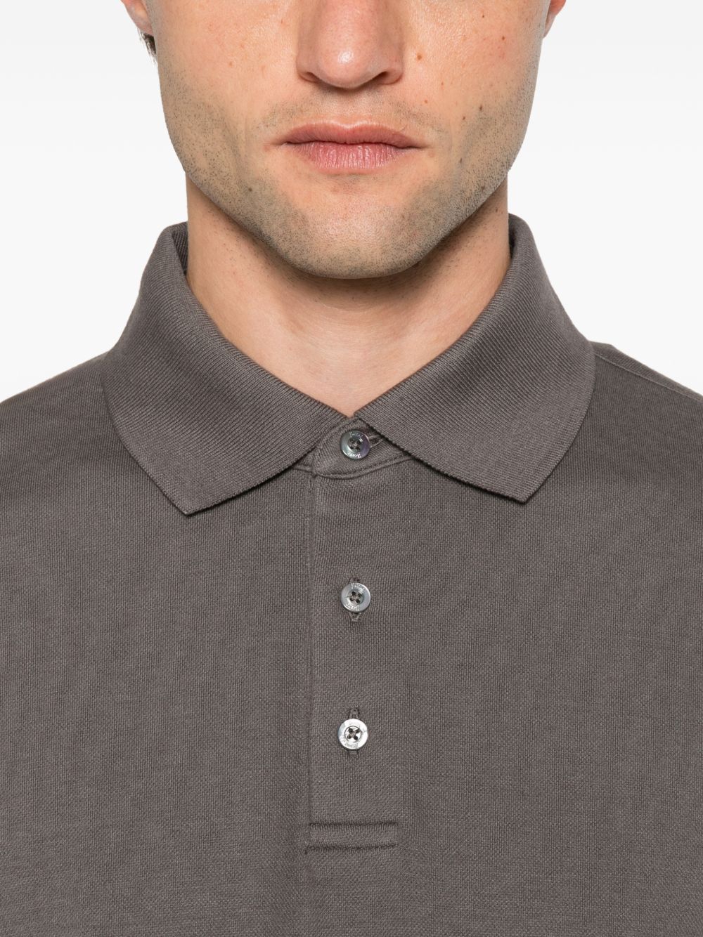 HERNO Piqué Knit Polo — Beige, view 2