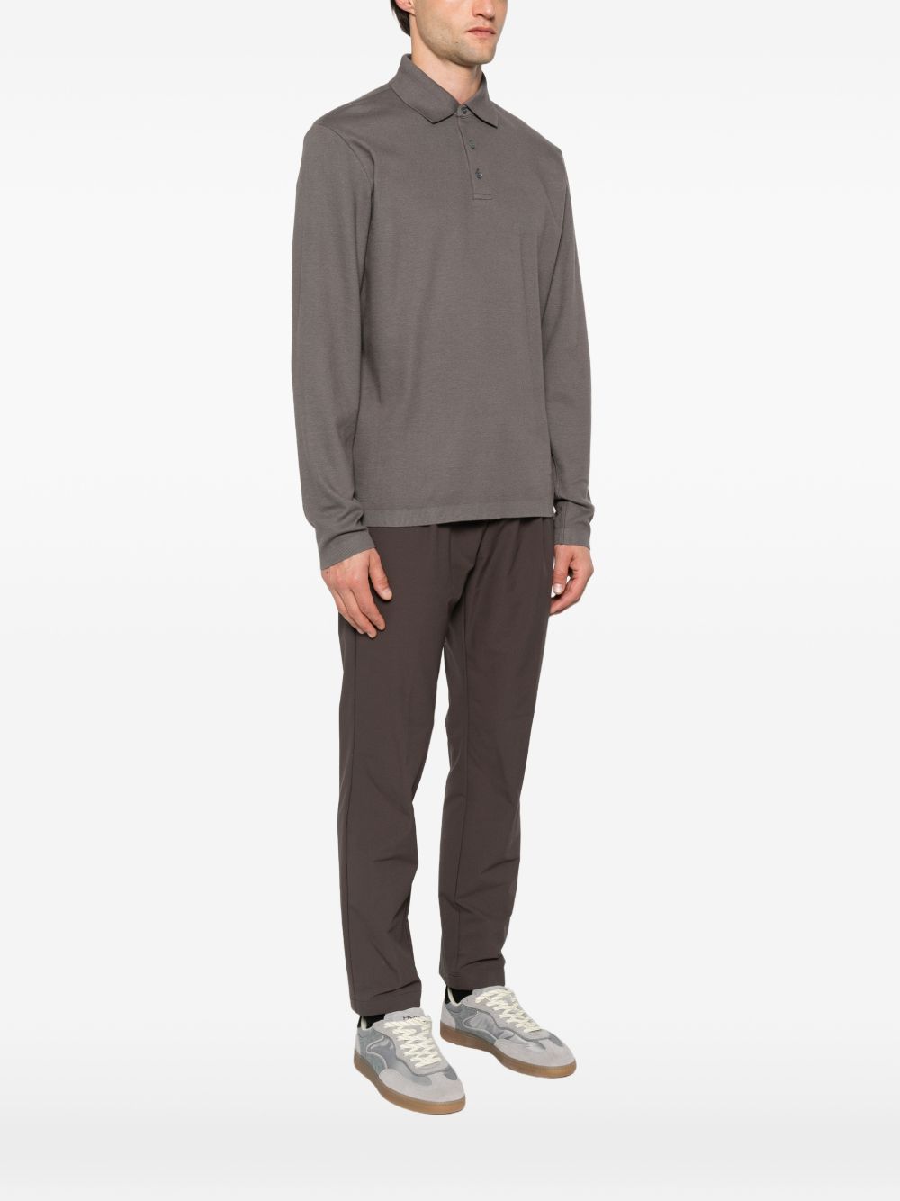 HERNO Piqué Knit Polo — Beige, view 4