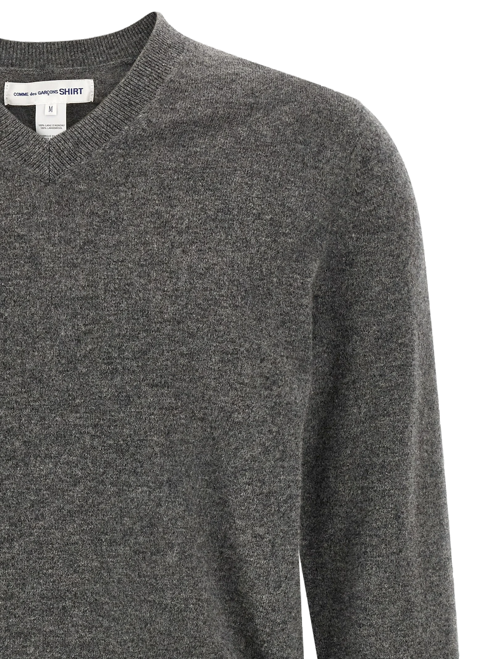 Comme des Garçons Color-Block Wool Sweater — Grey, view 3