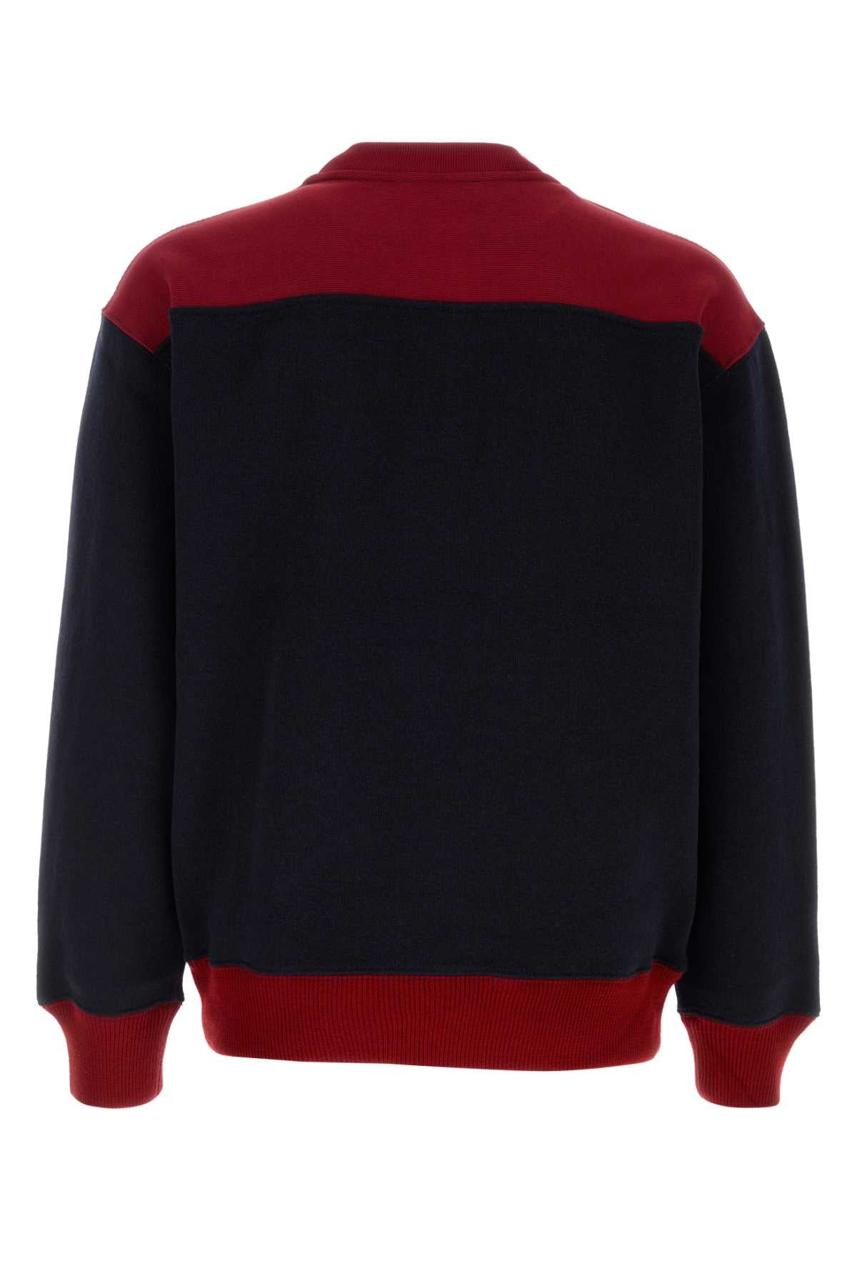 JW Anderson Two-Tone Wool Blend Sweatshirt — Navy, view 2