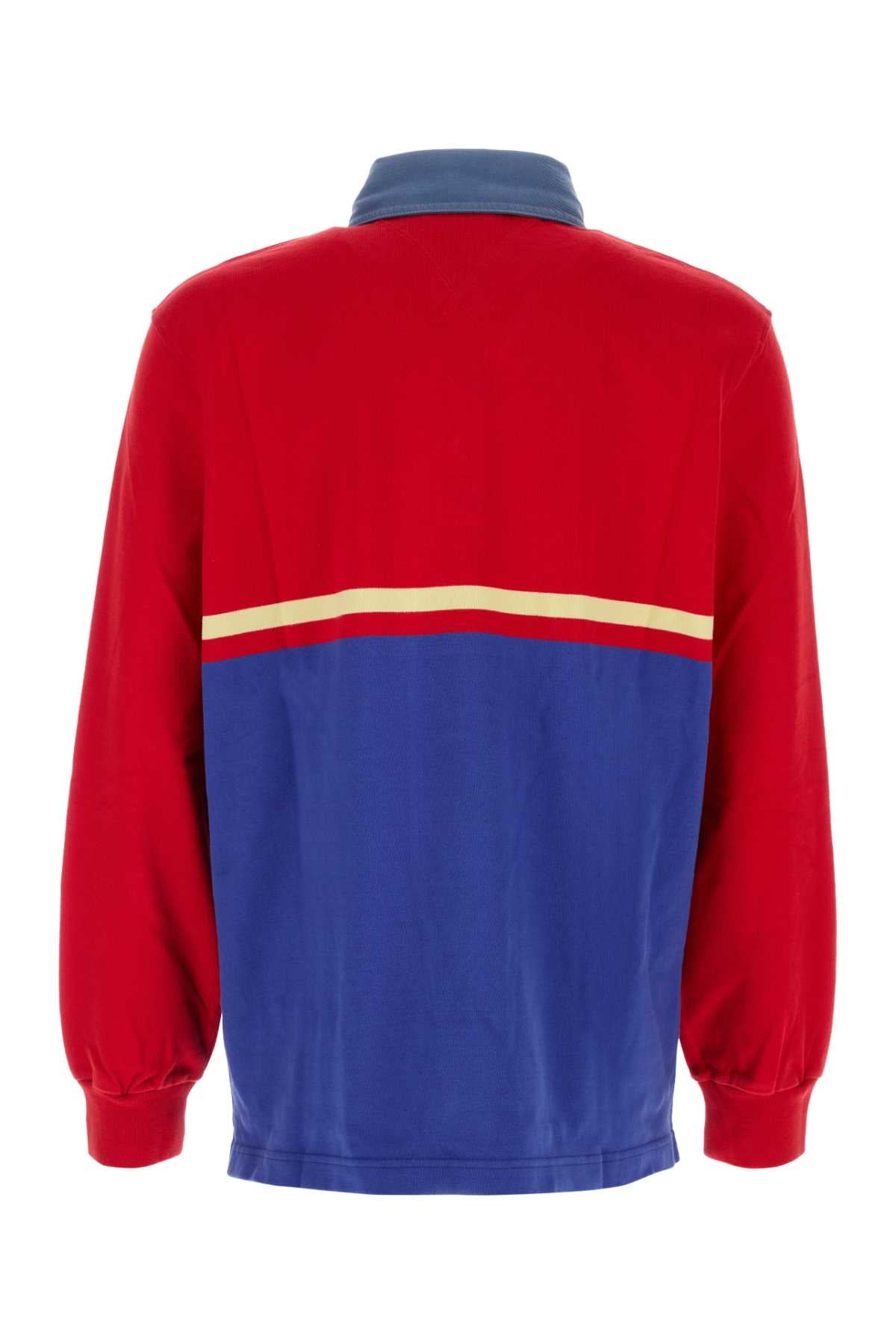 JW Anderson Colorblock Cotton Polo — Red, view 2