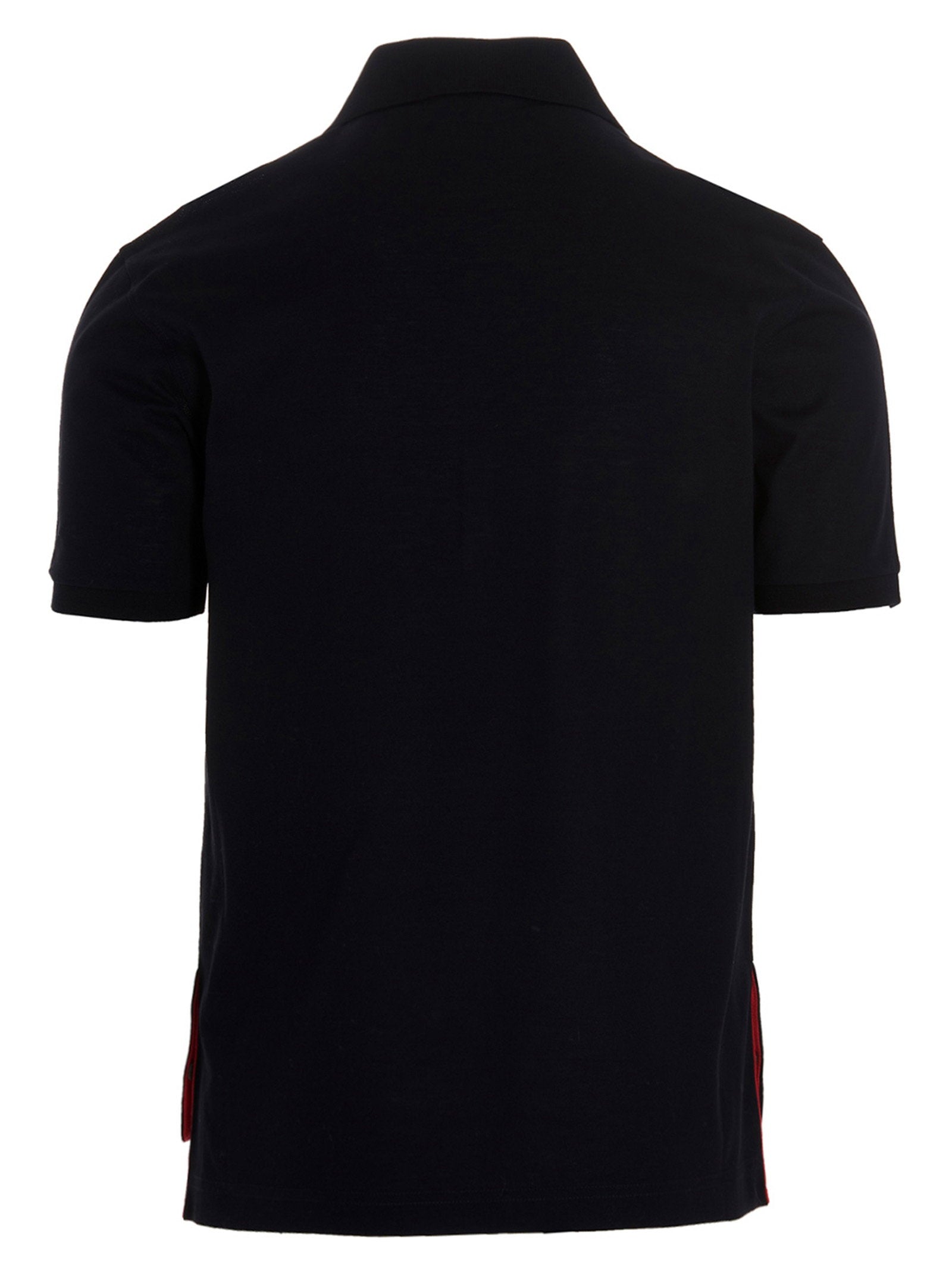 Thom Browne Piqué Cotton with RWB Trim Polo Shirt — Black, view 2