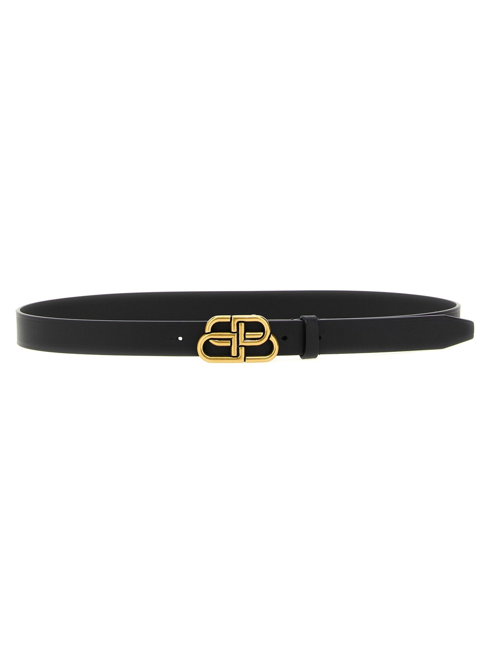 Balenciaga Leather with Logo Buckle Belt — Black by Balenciaga