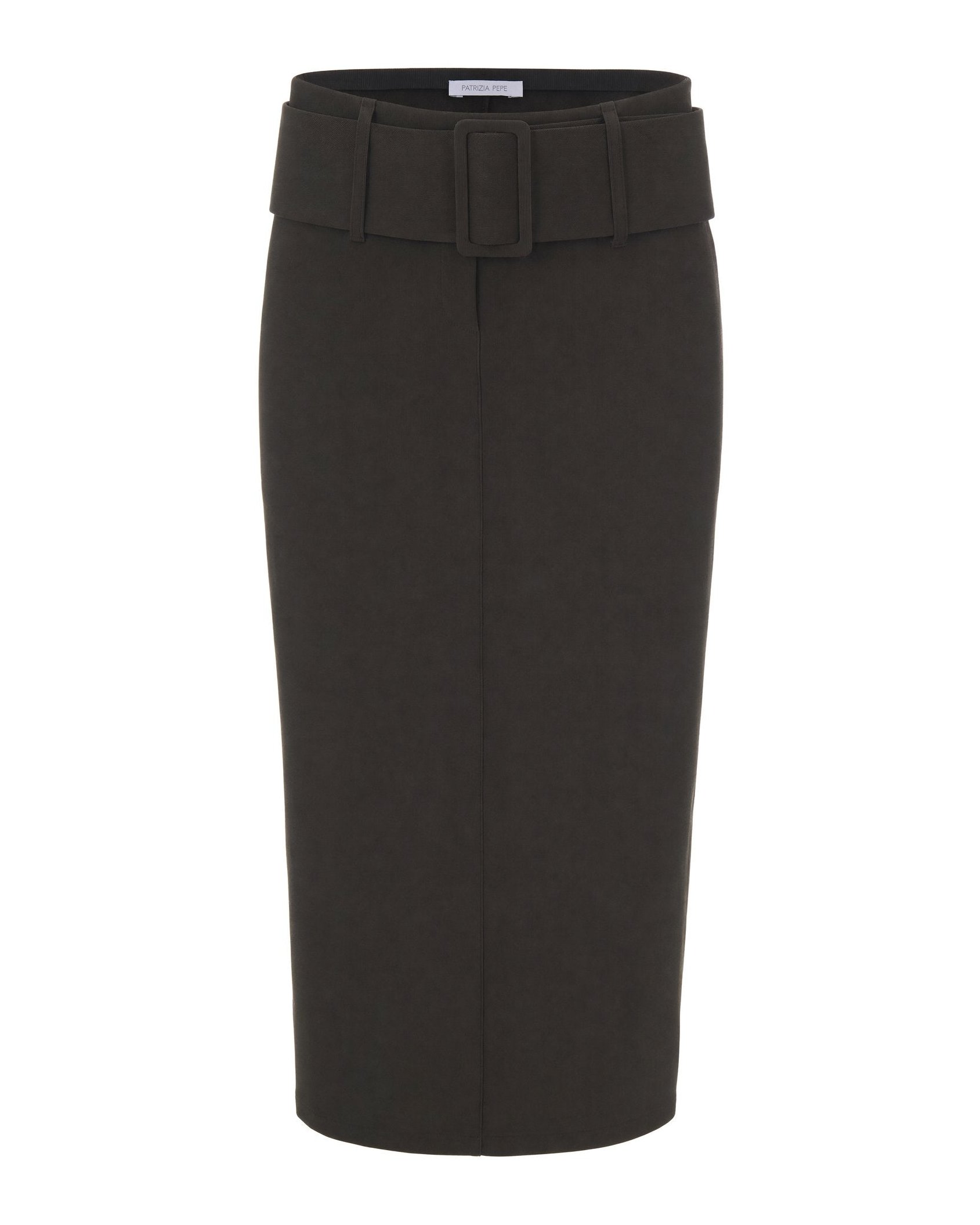 Patrizia Pepe Belted Pencil Midi Skirt — Green - 40 by Patrizia Pepe