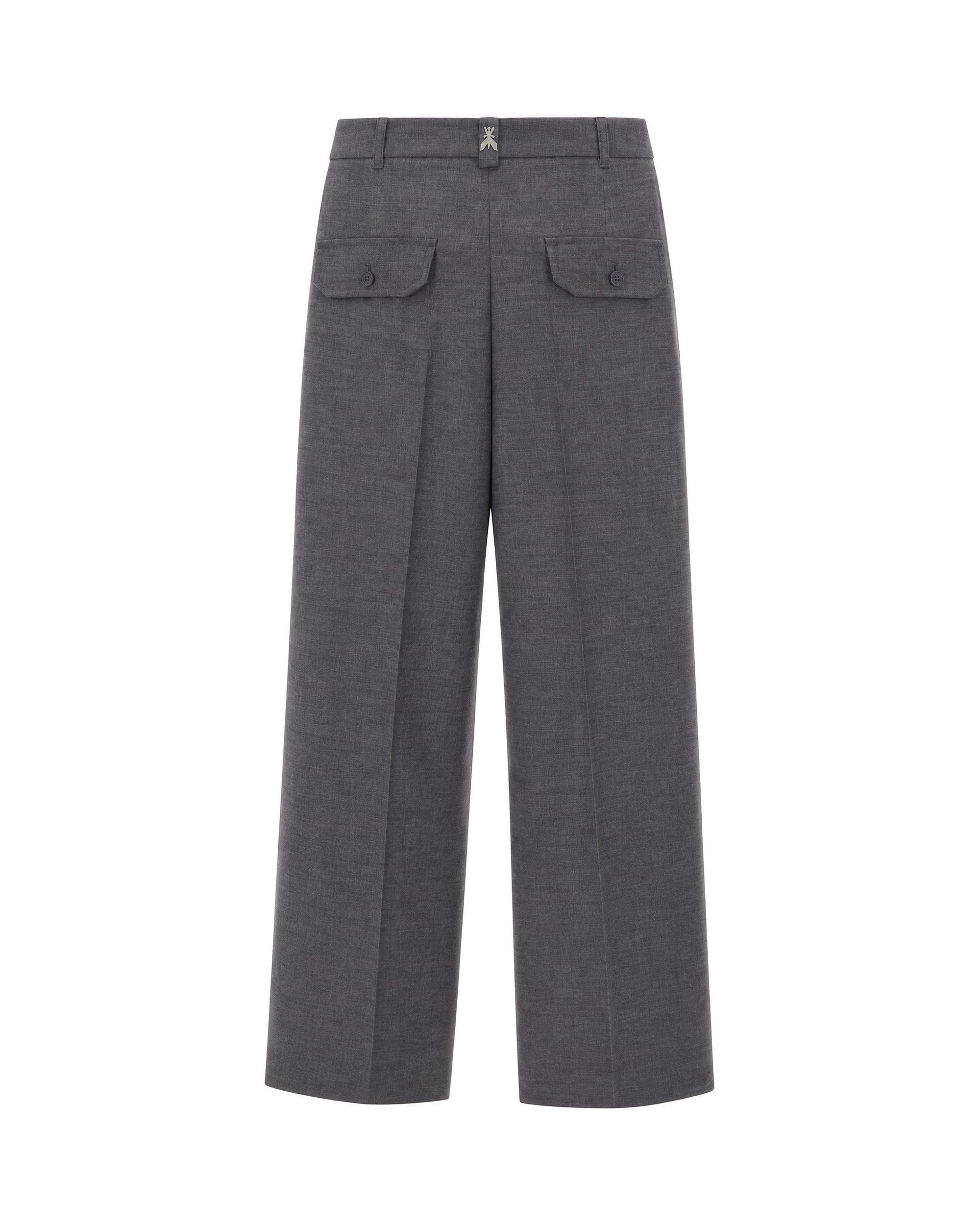 Patrizia Pepe Tailored Grey Flannel Lyocell Trousers — Gray - 44, view 2