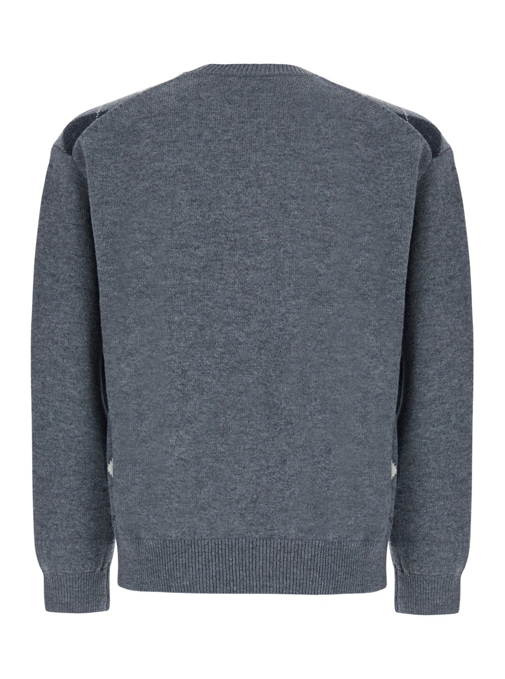 Dunst Argyle Wool Sweater — Gray - XS, view 2