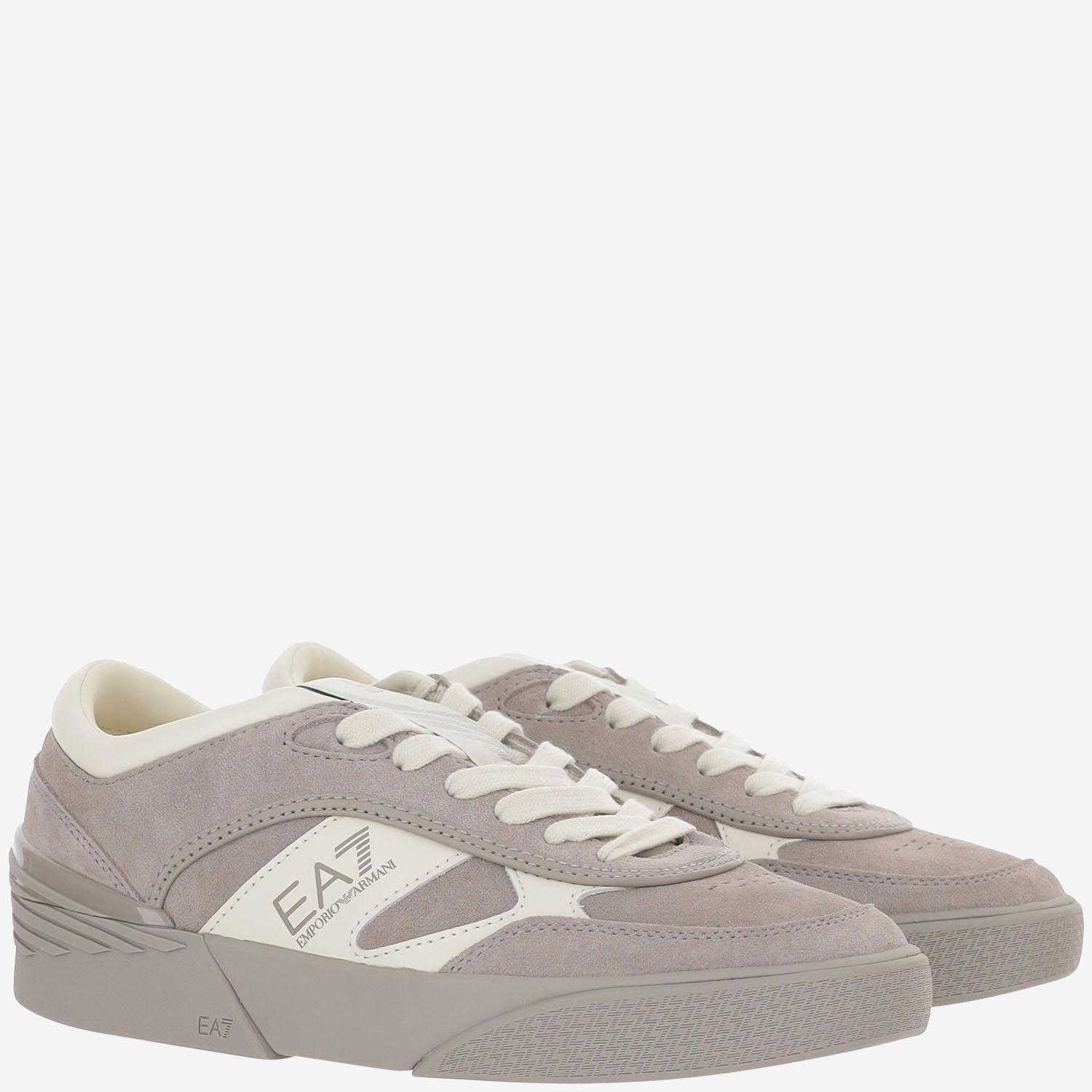 EA7 Leather With Side Logo Sneakers — Gray - 10, view 2