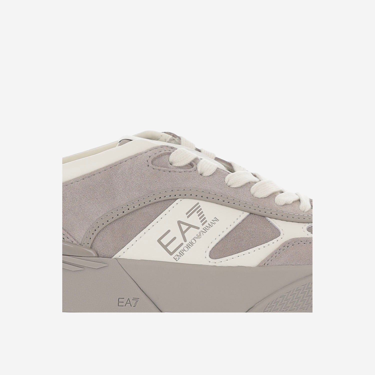 EA7 Leather With Side Logo Sneakers — Gray - 10, view 4