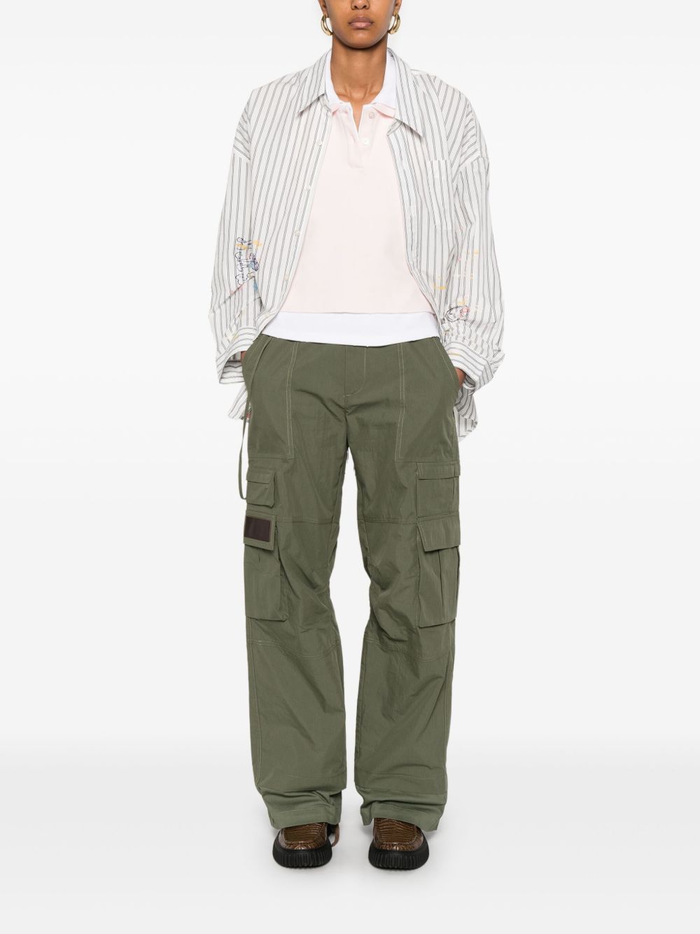 Carrer Cotton-Nylon Blend Cargo Trousers — Green - L, view 2