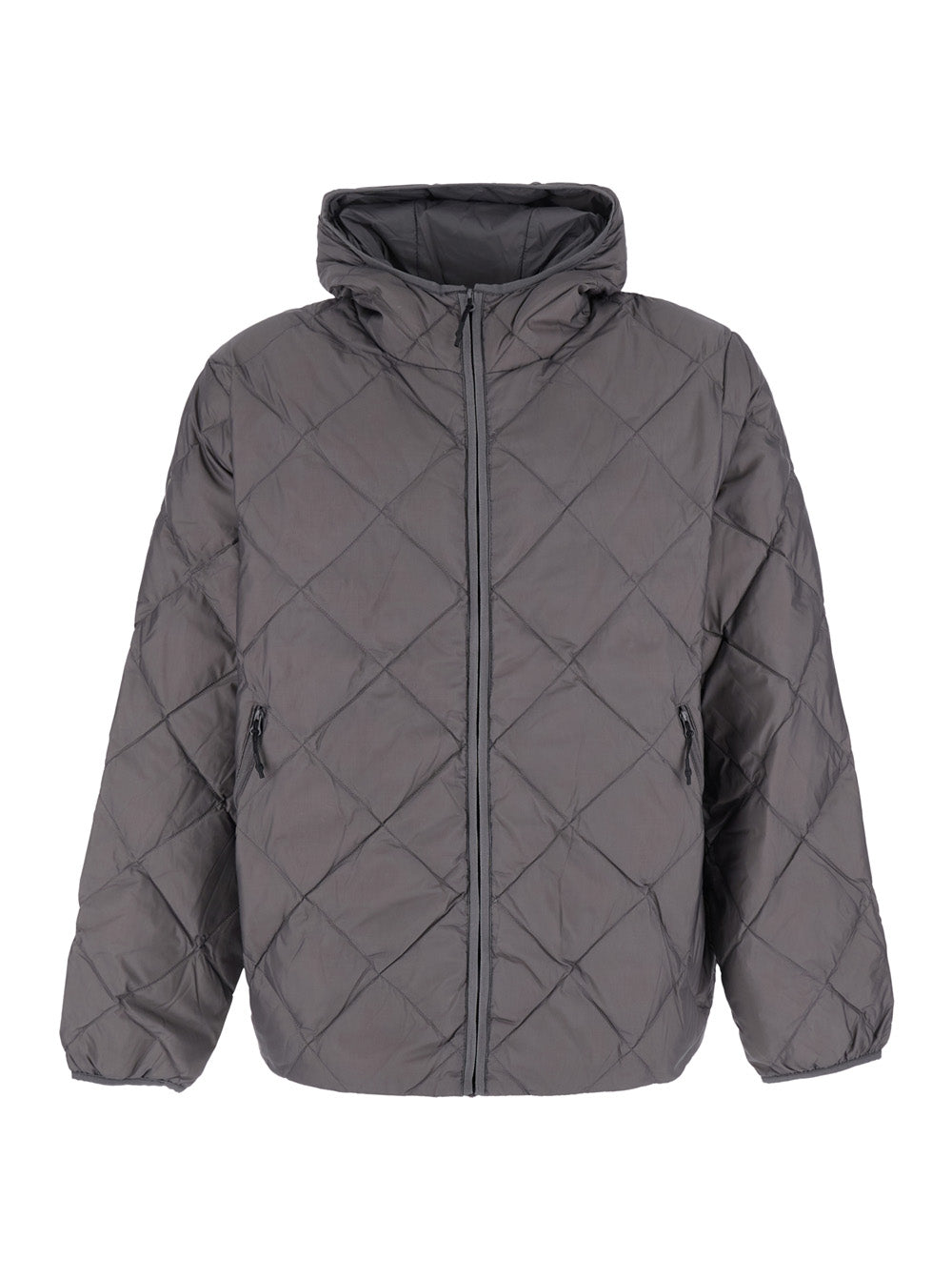 Hiking Patrol Quilted Tech Fabric Down Jacket — Gray - M by Hiking Patrol
